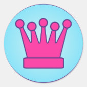 Heet Roze Kroon Sticker (Voorkant)