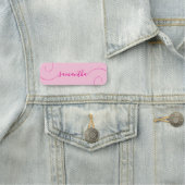 Heet Roze Krul Handtekening Naamplaatje (In situ)