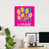 Heet Roze La Vita al Limone Poster (Thuiskantoor)