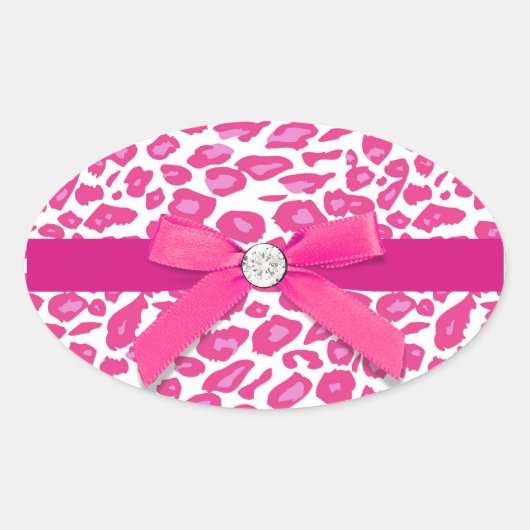 Heet Roze Leopard Envelop Seal Sticker (Voorkant)