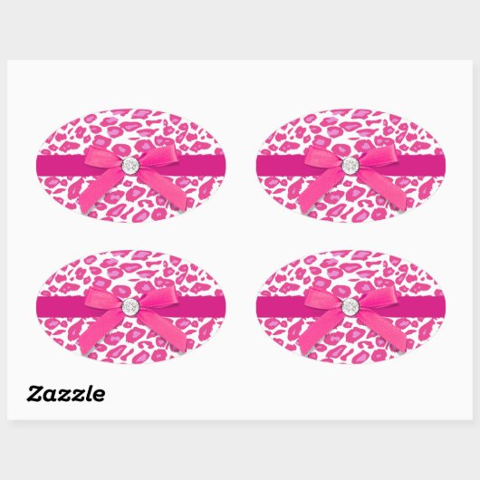 Heet Roze Leopard Envelop Seal Sticker (Vel)