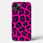 Heet Roze Leopard Print Telefoon Case (Achterkant)