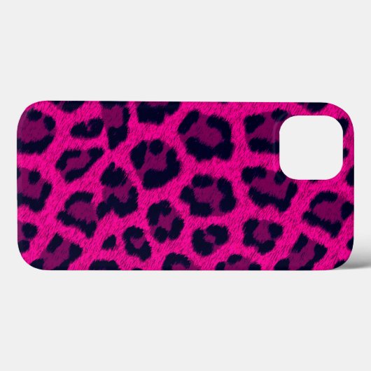 Heet Roze Leopard Print Telefoon Case (Achterkant (horizontaal))
