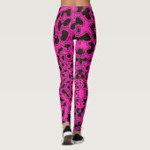 Heet Roze Leopard Safari Print Leggings (Achterkant)