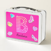 Heet roze letter B monogram meisjes terug naar sch (Achterkant)