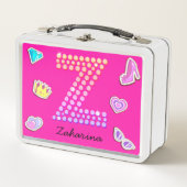 Heet Roze Letter Z Monogram Meisjesachtige Rugzak (Voorkant)