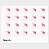 Heet Roze Levendig Bloemstuk Bruidsfeest Bedankt Ronde Sticker (Vel)