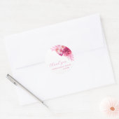 Heet Roze Levendig Bloemstuk Bruidsfeest Bedankt Ronde Sticker (Envelop)