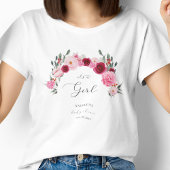 Heet roze levendige bloemen Het is een meisje Baby T-shirt