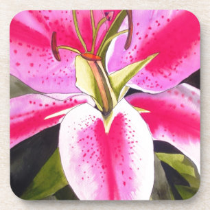 Heet roze lib Tenerife pop art waterverf Drankjes Onderzetter
