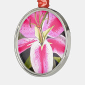 Heet roze lib Tenerife pop art waterverf Metalen Ornament (Links)