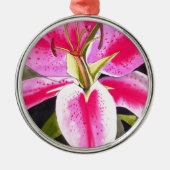 Heet roze lib Tenerife pop art waterverf Metalen Ornament (Voorkant)