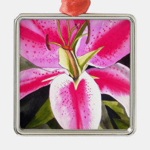 Heet roze lib Tenerife pop art waterverf Metalen Ornament