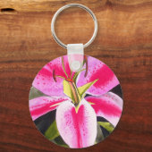 Heet roze lib Tenerife pop art waterverf Sleutelhanger (Voorkant)