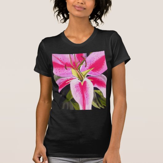 Heet roze lib Tenerife pop art waterverf T-shirt (Voorkant)