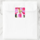 Heet roze lib Tenerife pop art waterverf Vierkante Sticker (Tas)