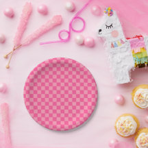 Heet Roze Licht Roze Checker Patroon