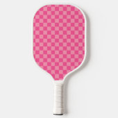 Heet Roze Licht Roze Checker Patroon Pickleball Paddle (Achterkant)