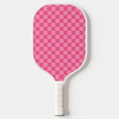 Heet Roze Licht Roze Checker Patroon Pickleball Paddle (Voorkant)