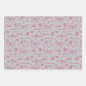 Heet Roze Liefde Bug Insect Illustratiepatroon Inpakpapier Vel (Voorkant)