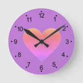 Heet roze liefdeshart ronde klok (Voorkant)