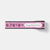 Heet Roze Lieveheersbeestjes Grosgrain Lint (Voorkant)