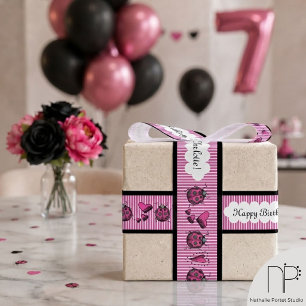 Heet Roze Lieveheersbeestjes Grosgrain Lint