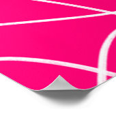 Heet roze lijnkunst  poster (Hoek)