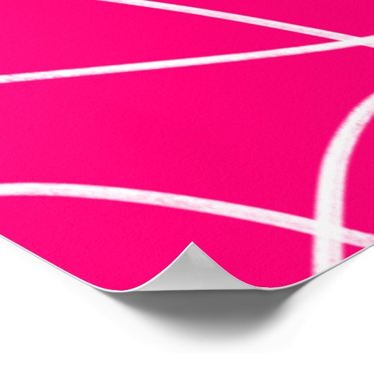 Heet roze lijnkunst poster (Hoek)