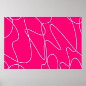 Heet roze lijnkunst poster (Voorkant)