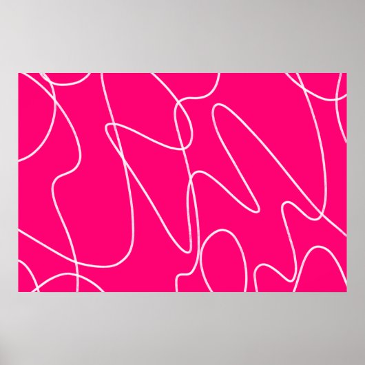 Heet roze lijnkunst  poster (Voorkant)