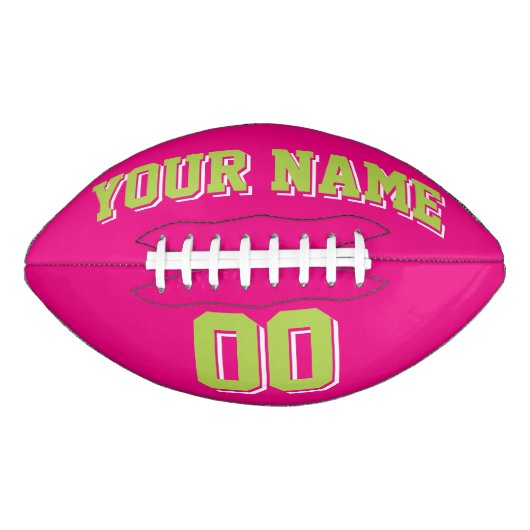 HEET ROZE LIME GROEN EN WIT Custom Football (Voorkant)