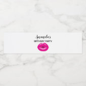 Heet roze lippen glamoureuze illustratie waterfles etiket (Enkel label)