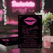 Heet Roze Lippen Glitter Effect Meidenavakantie Fe Kaart