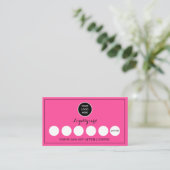Heet Roze Logo Modern Business Reward Punch Klantenkaartje (Staand voorkant)