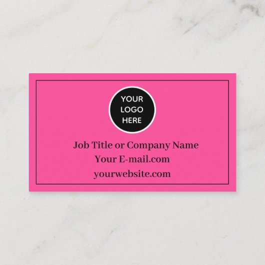 Heet Roze Logo Modern Business Reward Punch Klantenkaartje (Achterkant)