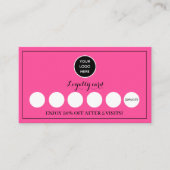 Heet Roze Logo Modern Business Reward Punch Klantenkaartje (Voorkant)