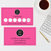 Heet Roze Logo Modern Business Reward Punch Klantenkaartje