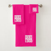 Heet Roze - logo toevoegen Bad Handdoek (Insitu)