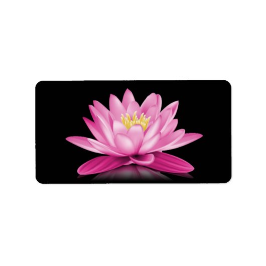 Heet roze lotusbloem etiket (Voorkant)