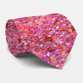Heet Roze Lovertjes Das (Opgerold)