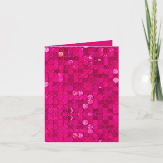 Heet Roze Lovertjes Notitiekaartje (Voorkant)