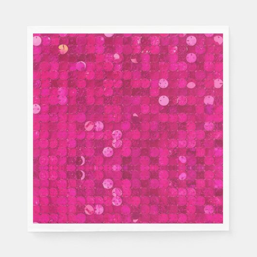 Heet Roze Lovertjes Servet (Voorkant)