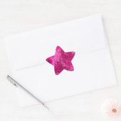 Heet Roze Lovertjes  Ster Sticker (Envelop)