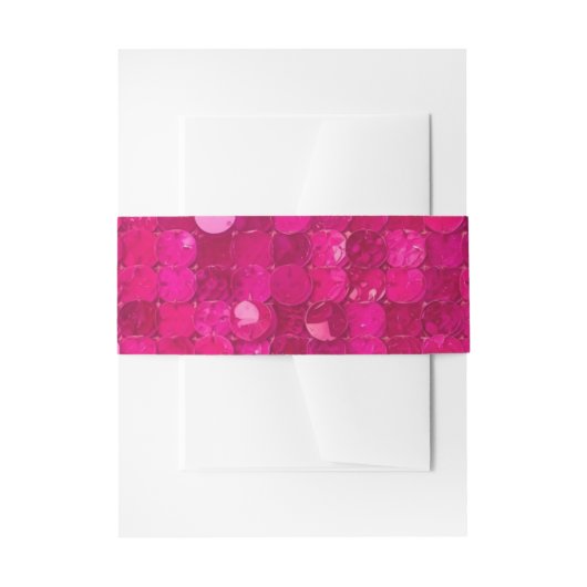 Heet Roze Lovertjes Uitnodigingen Wikkel (Voorkant Voorbeeld)