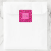 Heet Roze Lovertjes Vierkante Sticker (Tas)