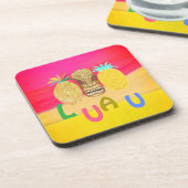 Heet Roze Luau Bier Onderzetter (Linkerzijde)