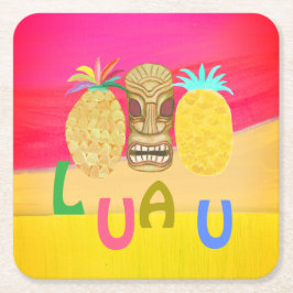 Heet Roze Luau Kartonnen Onderzetters