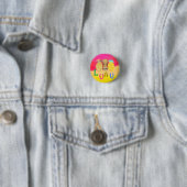 Heet Roze Luau Ronde Button 3,2 Cm (In situ)