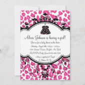 Heet roze luipaard Afro-Amerikaanse babyshower voo Kaart (Achterkant)